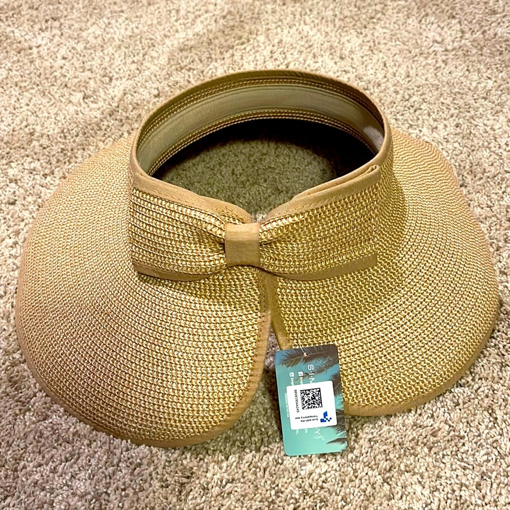 Simplicity Women's UPF 50+ Wide Brim Roll-up Straw Sun Hat Sun Visor